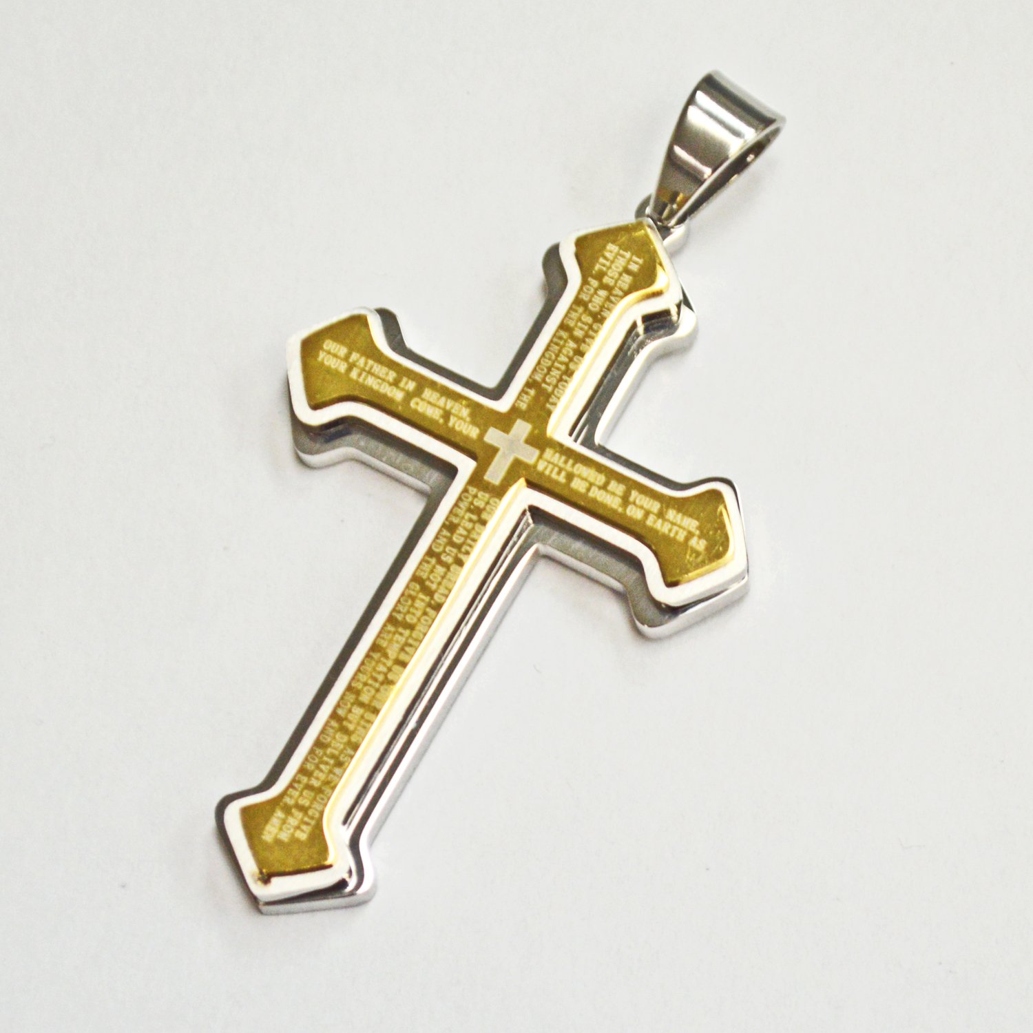 2 Tone Gold Plated Cross with 