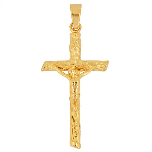 Crucifix Cross Gold Plated Pendant 86-1127G