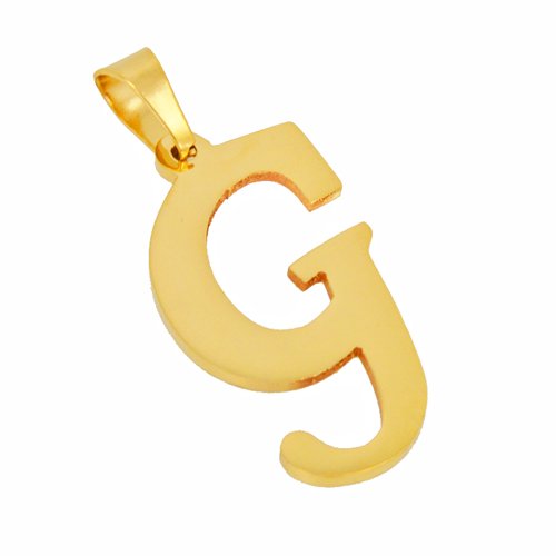 G Initial Gold IP Plated Pendant