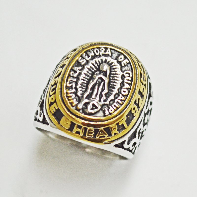 SN DE GUADALUPE 2 TONE GOLD RING  81-1261-2T