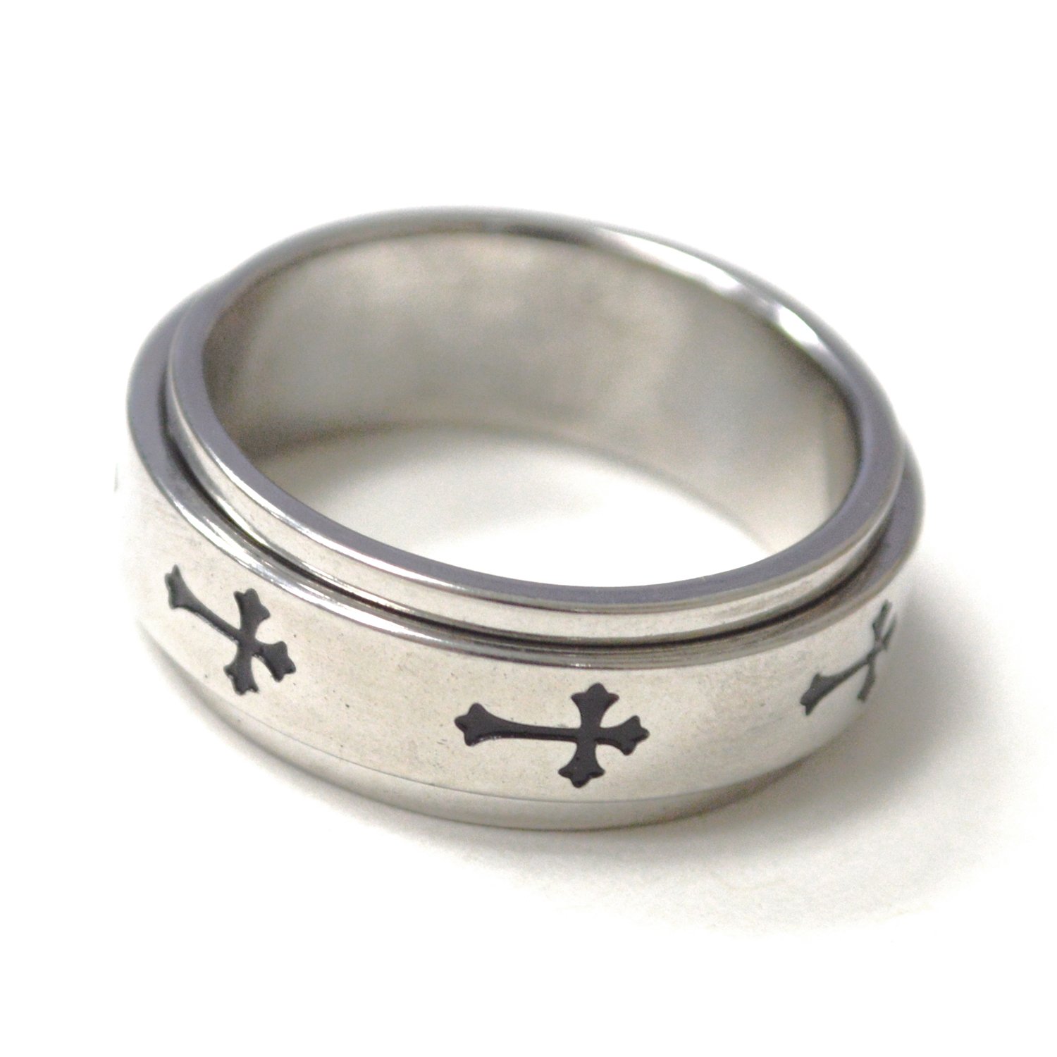 Cross Spinner Stainless Steel Ring 81-1630-1