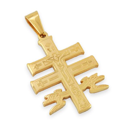 Caravaca Cross Gold Plated Pendant 86-974G
