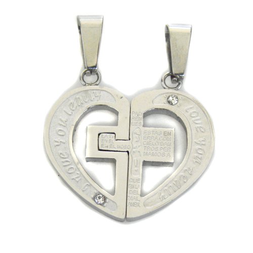 Breakable Heart Cross Pendant 86-609