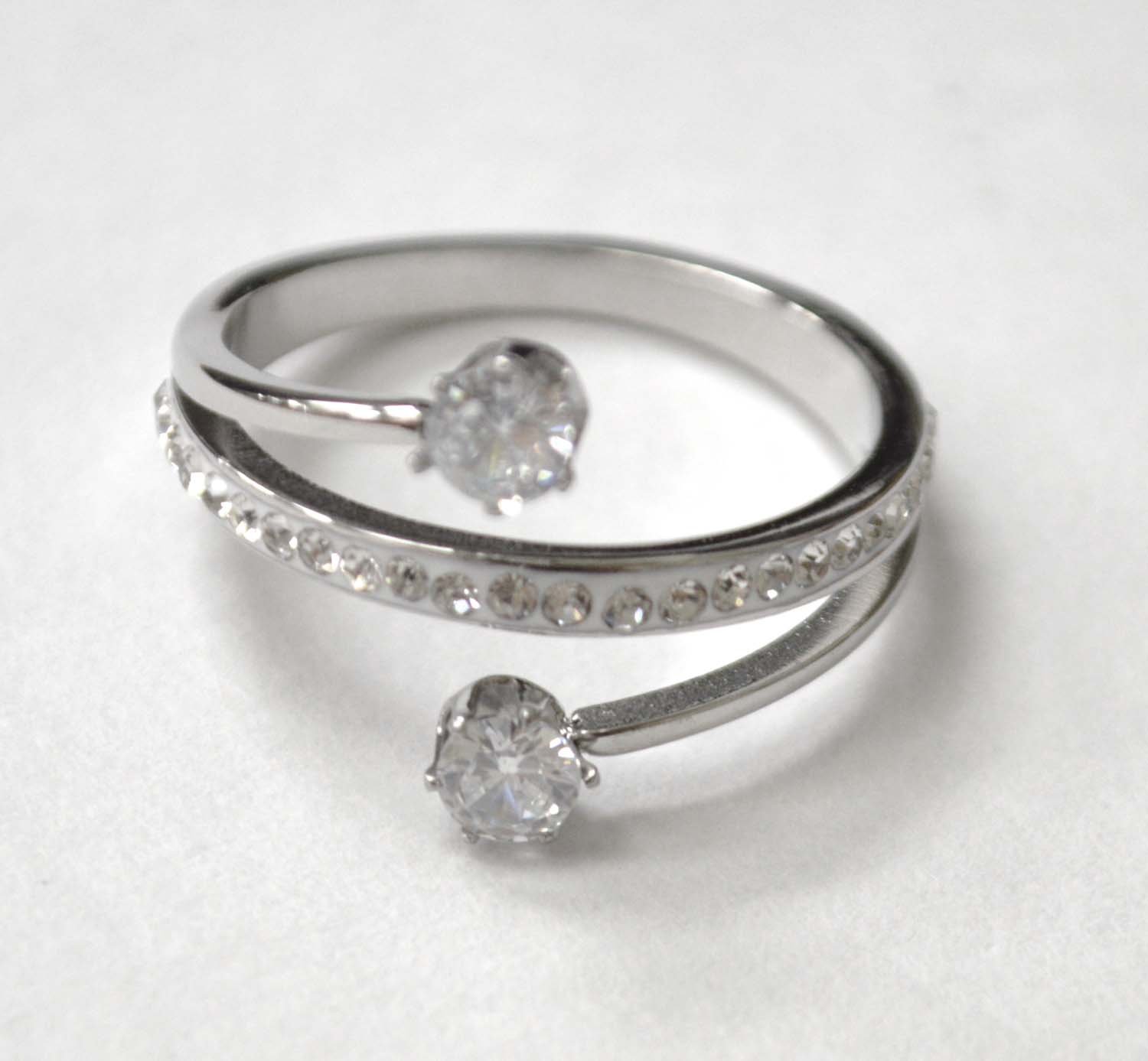 CZ Stones Stainless Steel Ring 81-1535S