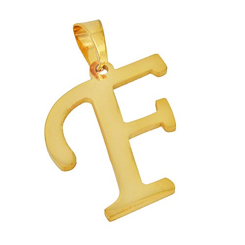 F Initial Gold IP Plated Pendant
