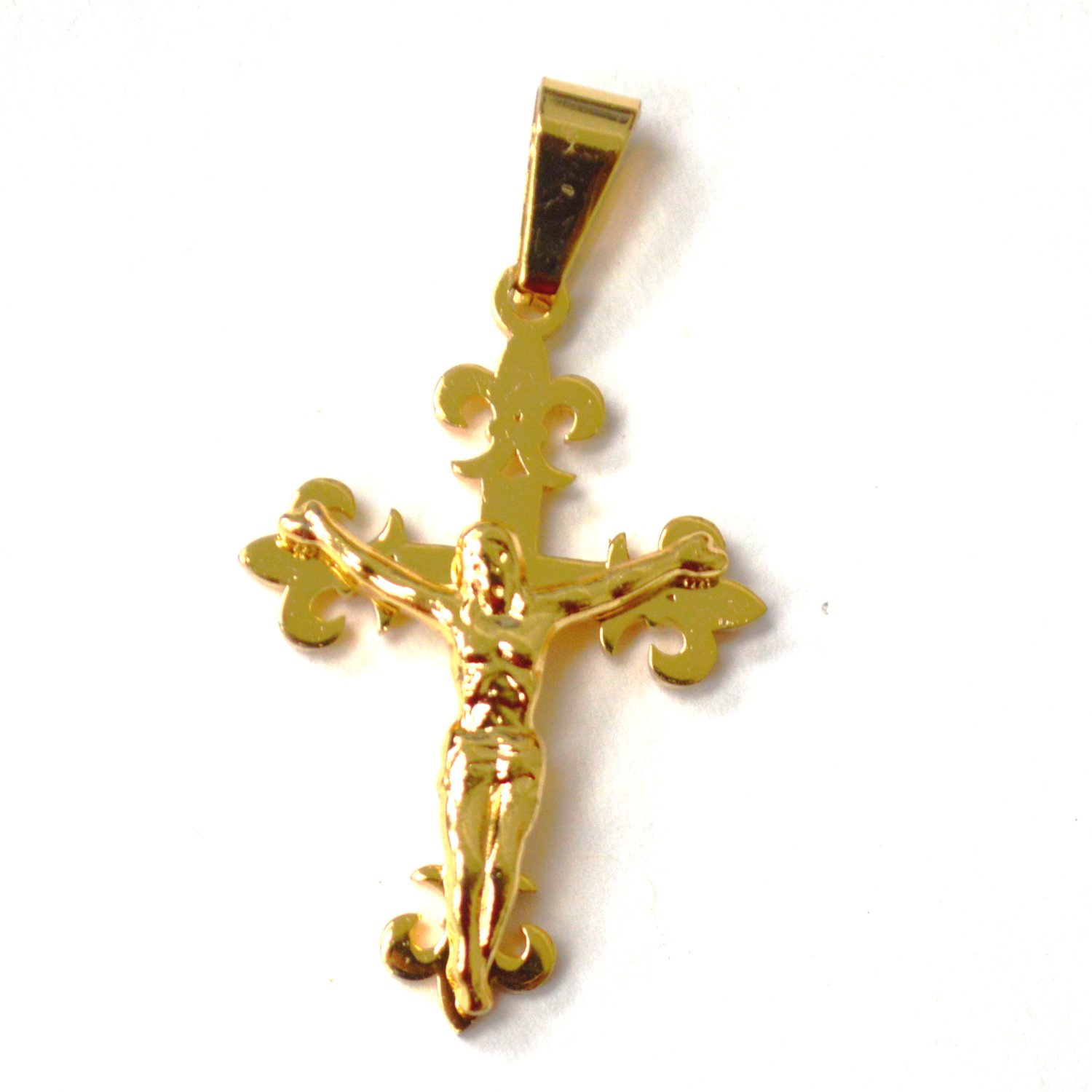 Crucifix Gold IP Plated Pendant 86-3124G