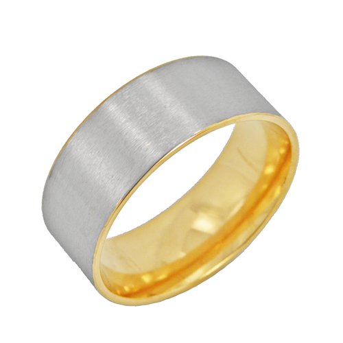 2 Tone Gold Plain Band Ring (8mm) 81-835-8