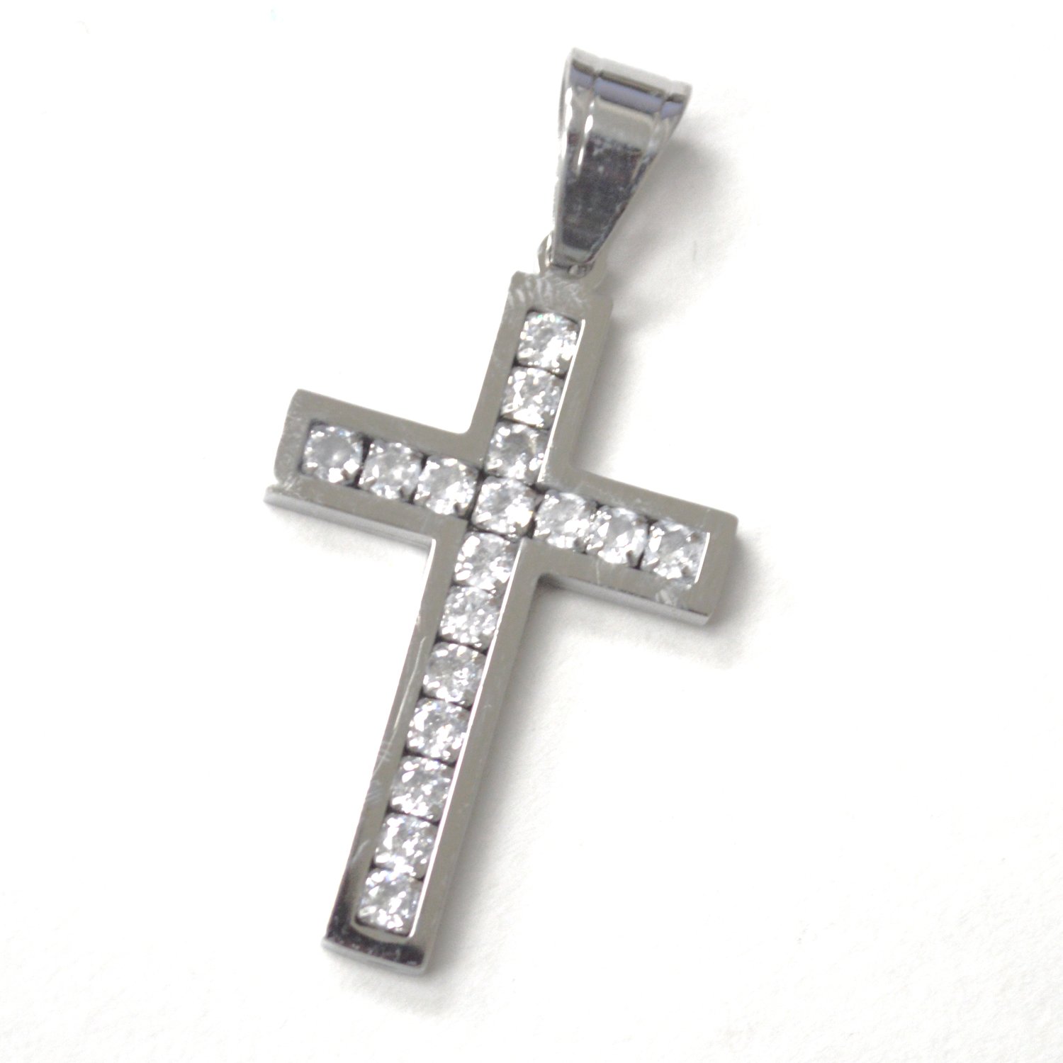 Cross with Stones Gold Plated Pendant 86-2605S