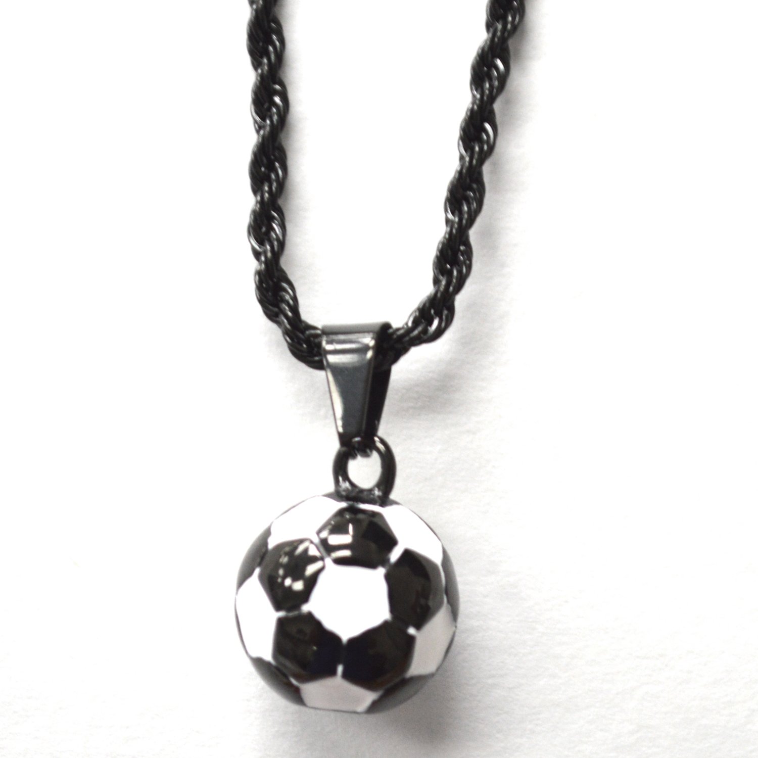 Soccer Ball Stainless Steel Pendant 86-1937WB-L