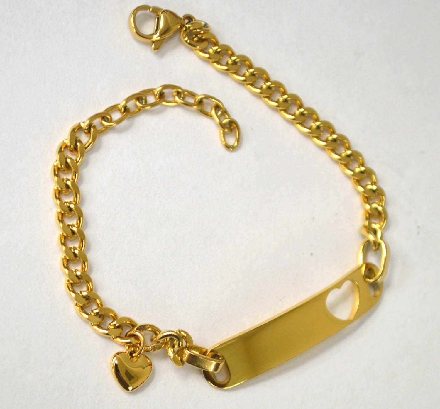 5mm Cuban Link ID Gold IP Plated Bracelet 84-1854G