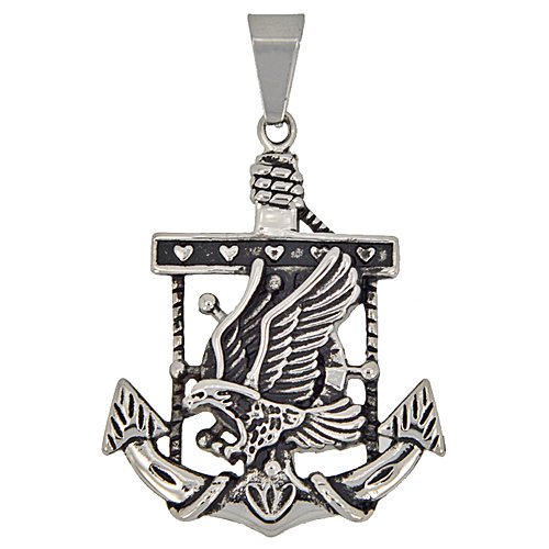 Stainless Steel Anchor with Eagle Pendant (41x51mm)