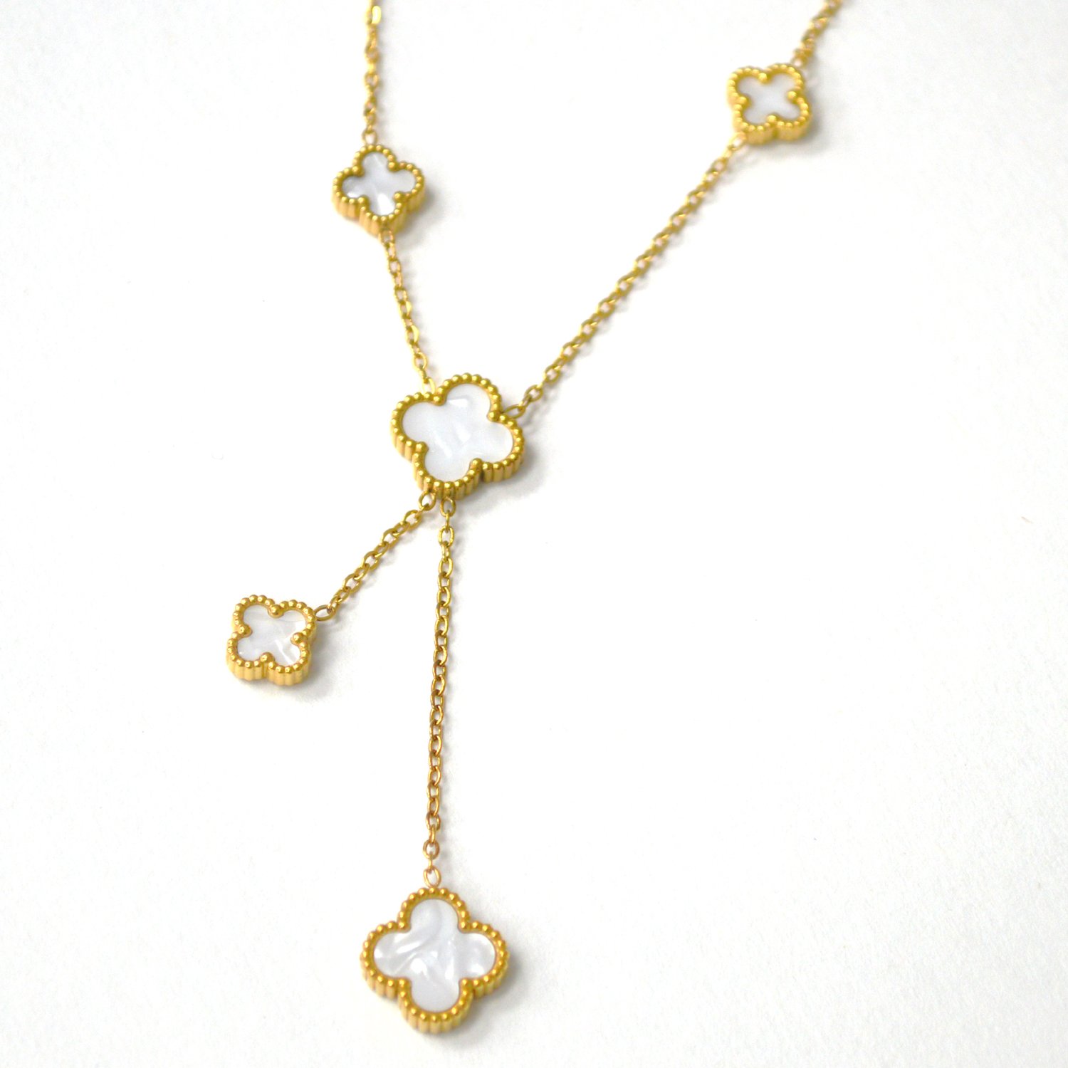 Designer's Inspired Gold IP Plated Necklace 85-302G MOP