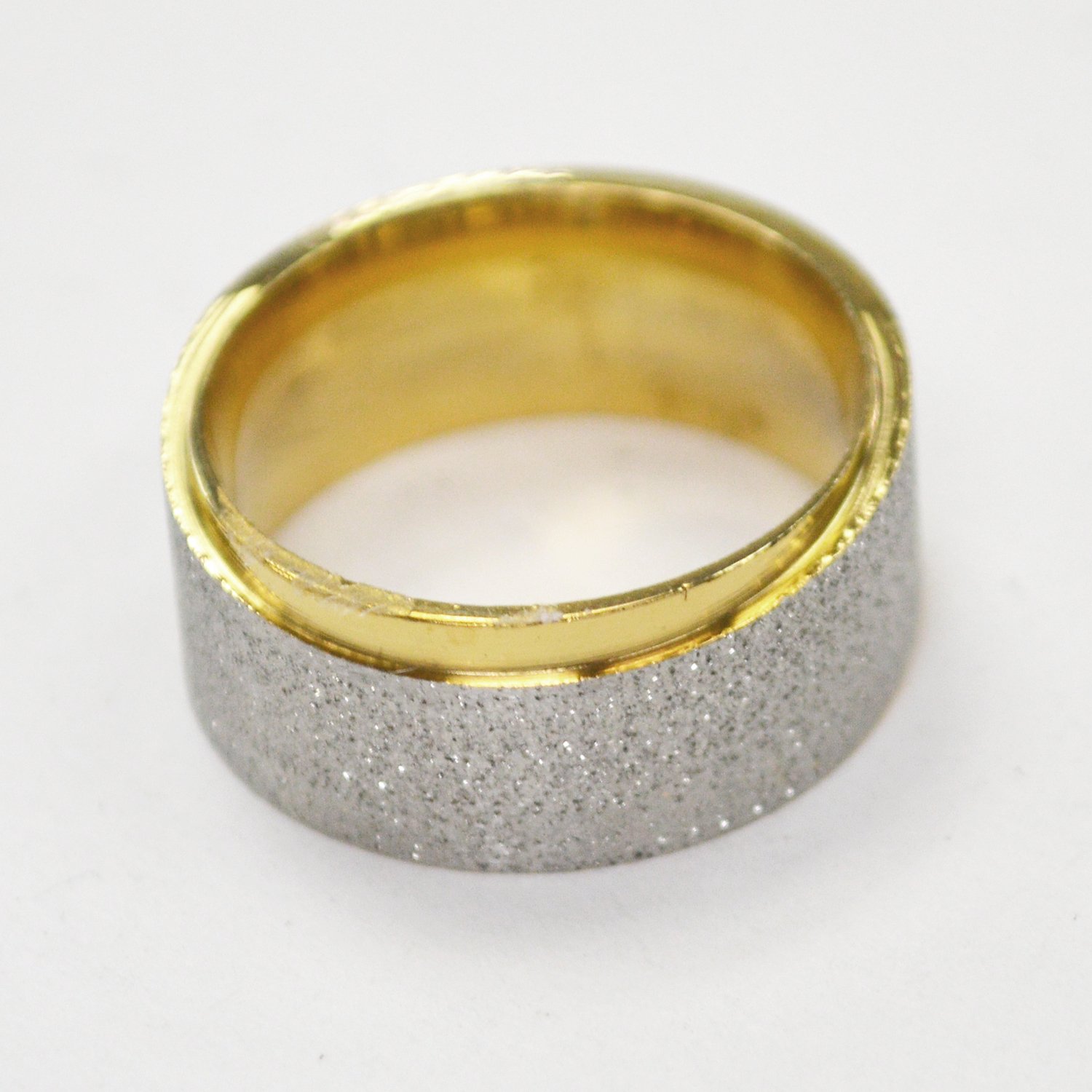 Glitter Gold IP Plated Stainless Steel Ring 81-1428