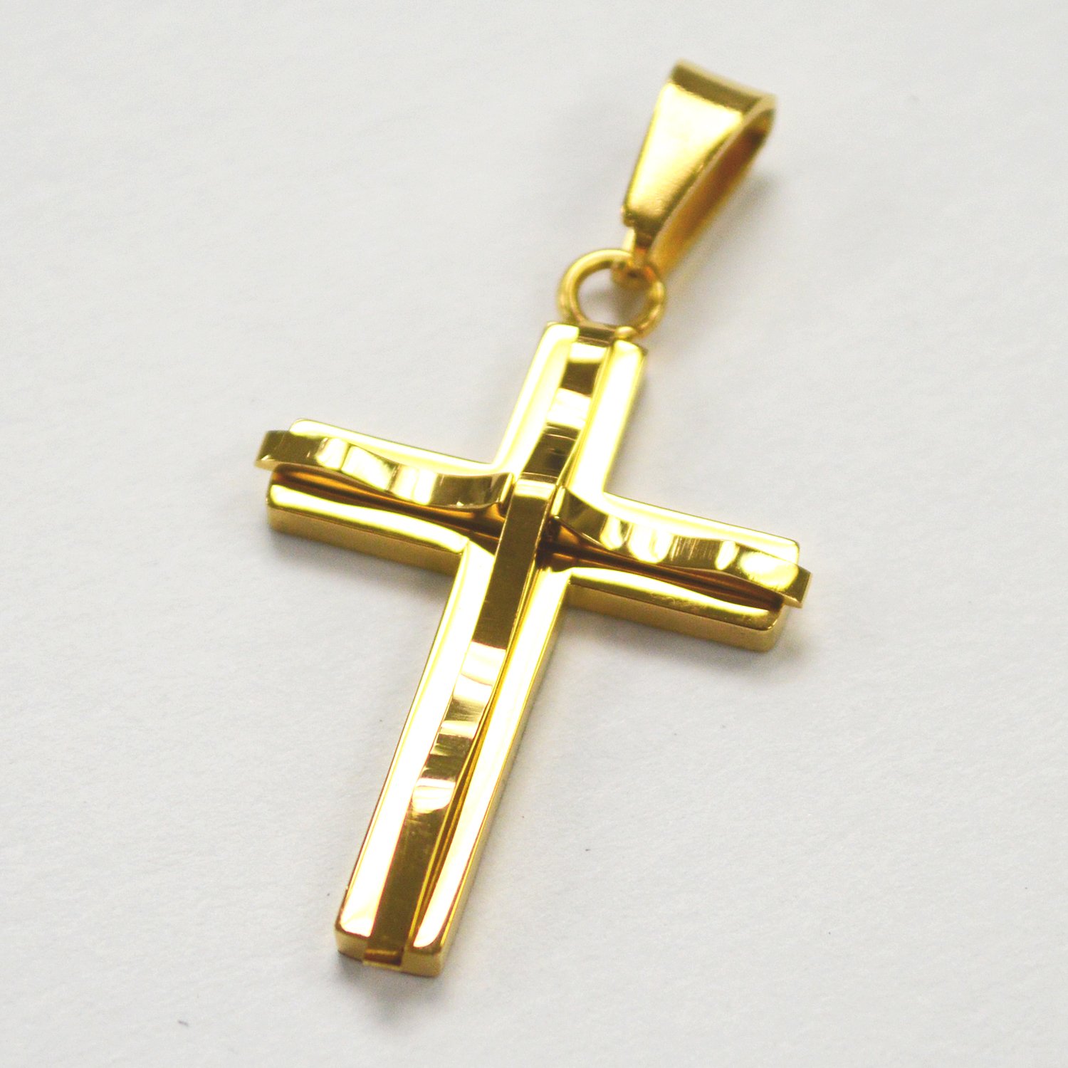 Cross  Gold IP Plated Pendant 86-924G-Sm
