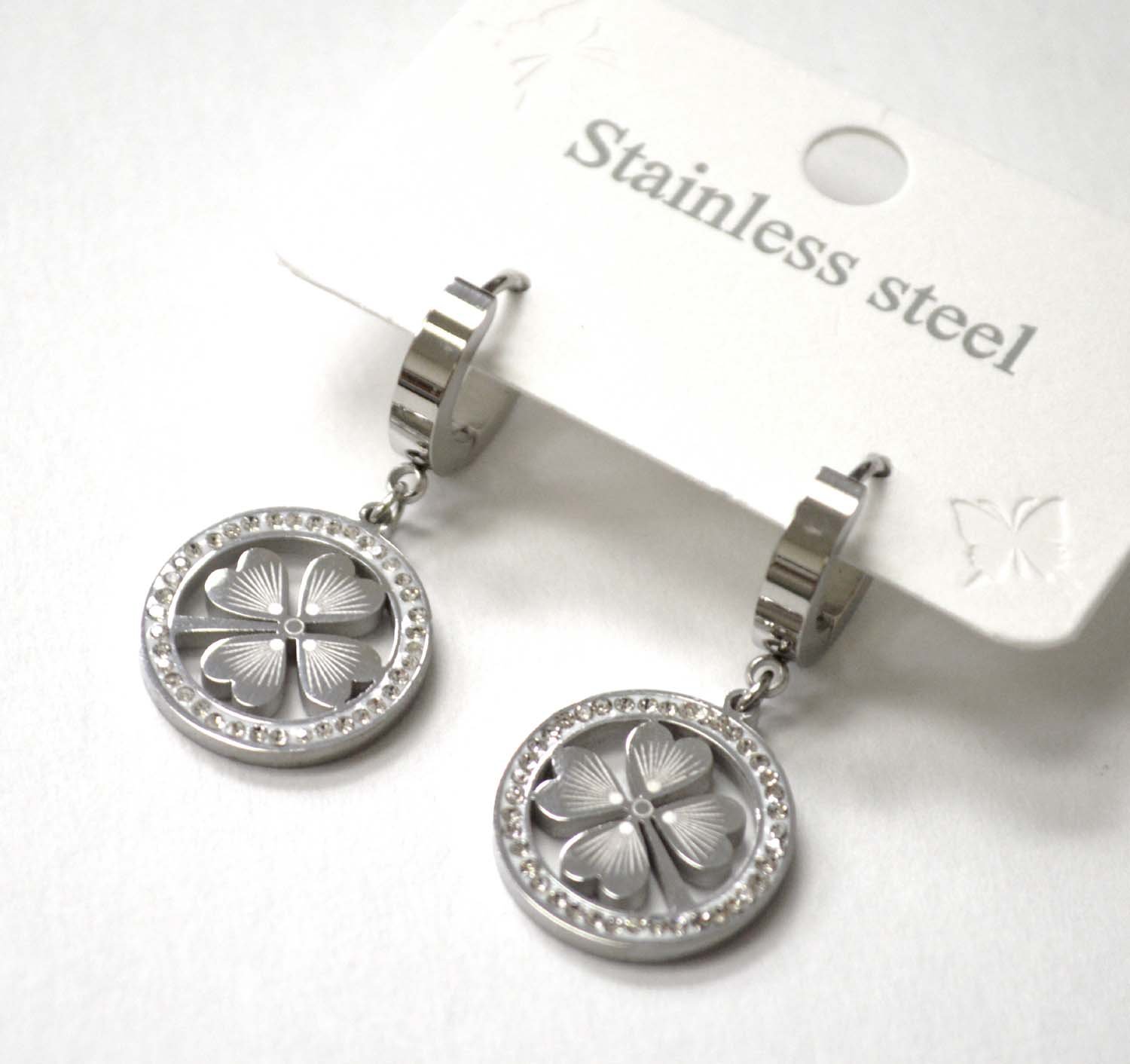 Clover Leaf Stainless Steel Earring 83-848S