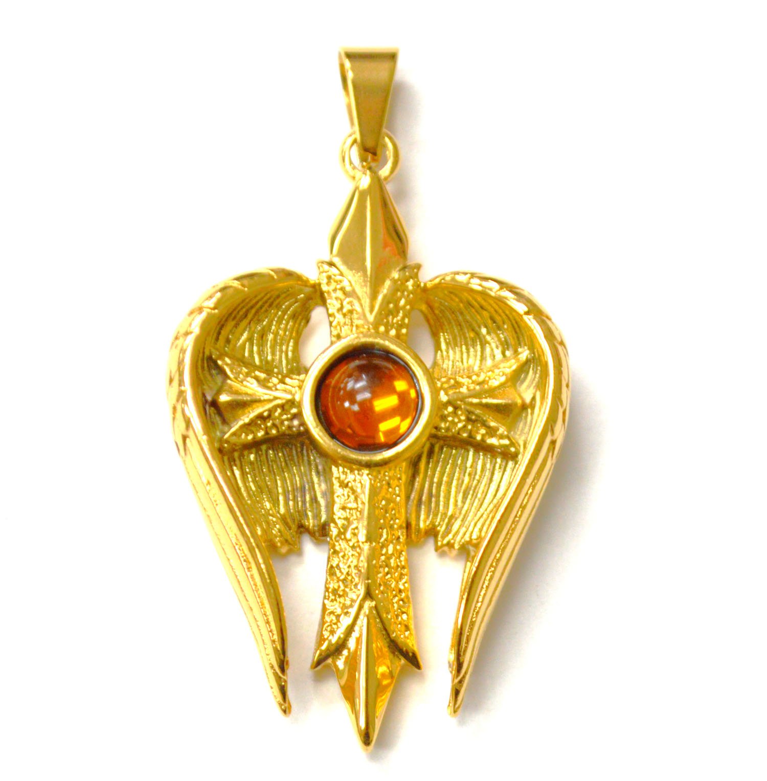 Wing-Cross Gold Plated Pendant 86-2885G