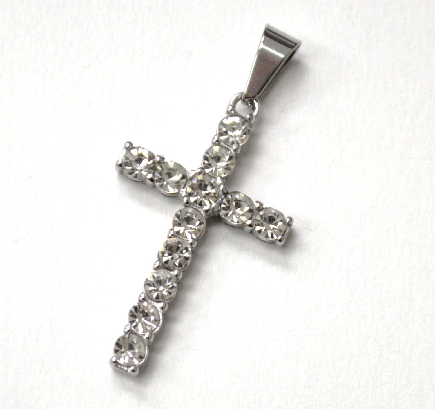 CZ Stone Cross Stainless Steel Pendant 86-2828