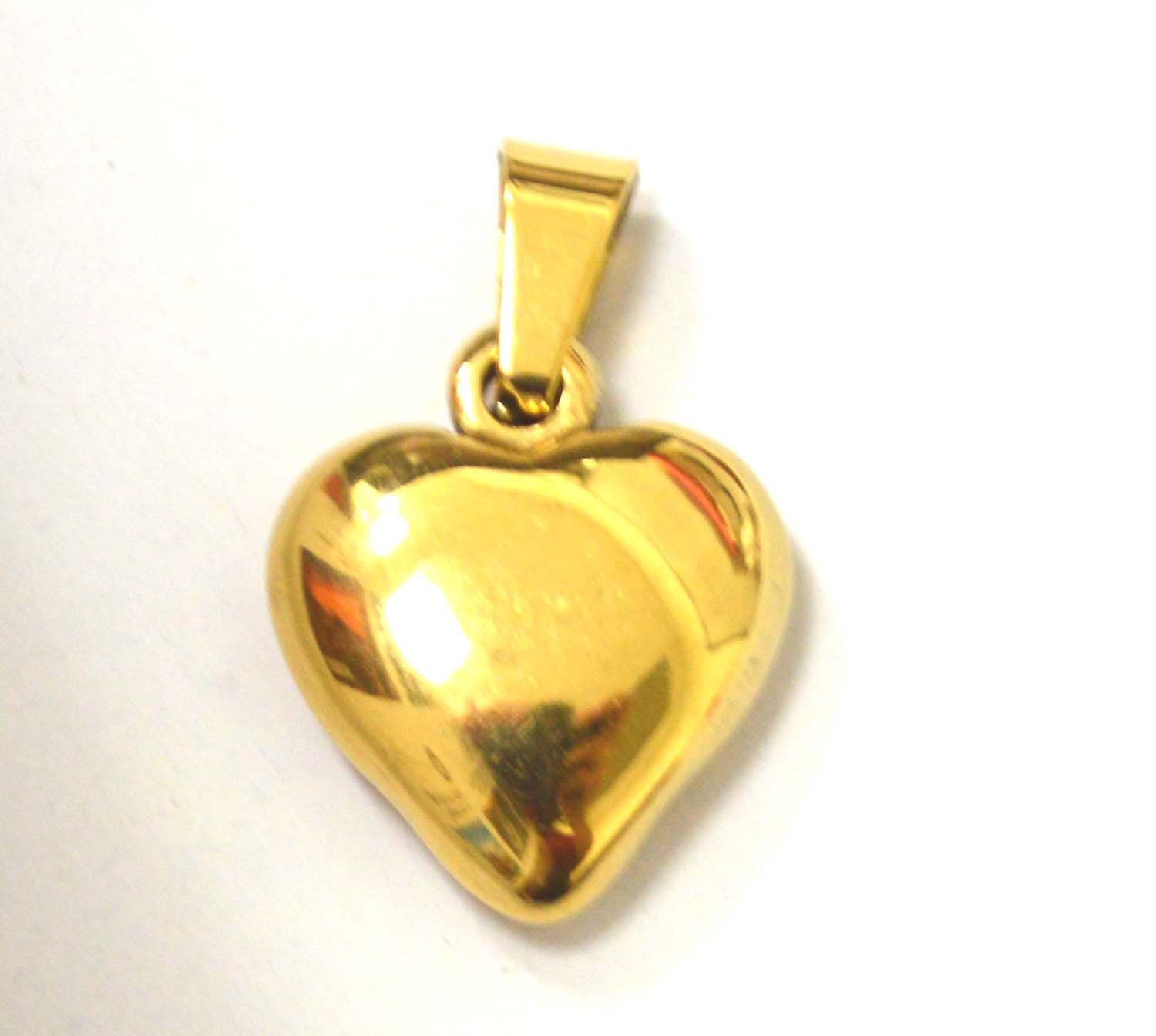 Puff Heart Gold IP Plated Pendant 86-2495G