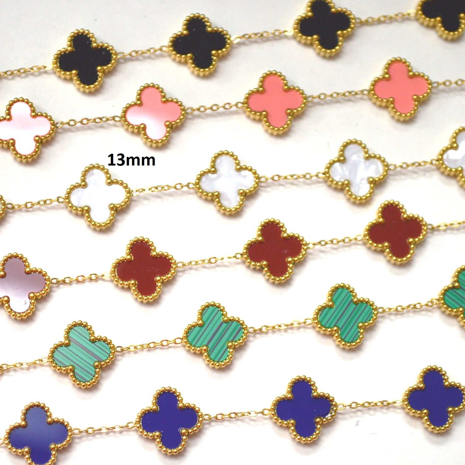 13mm Designers Inspired Gold Plated Bracelets 84-1968G-13
