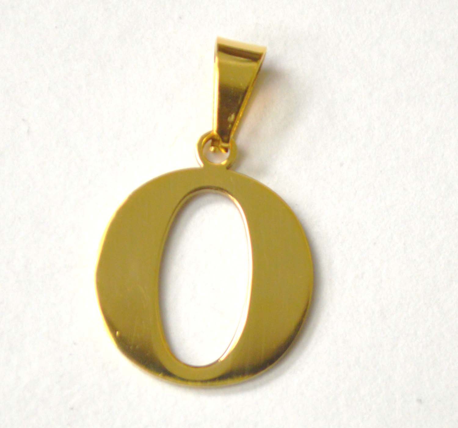 O Initial Gold IP Plated Pendant 86-278G-O