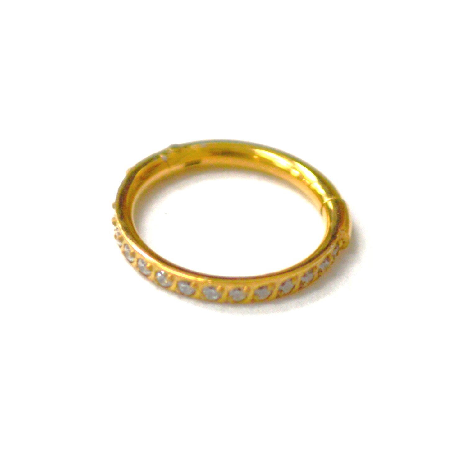 12mm Nose Gold IP Plated Steel Ring 83-944G-12