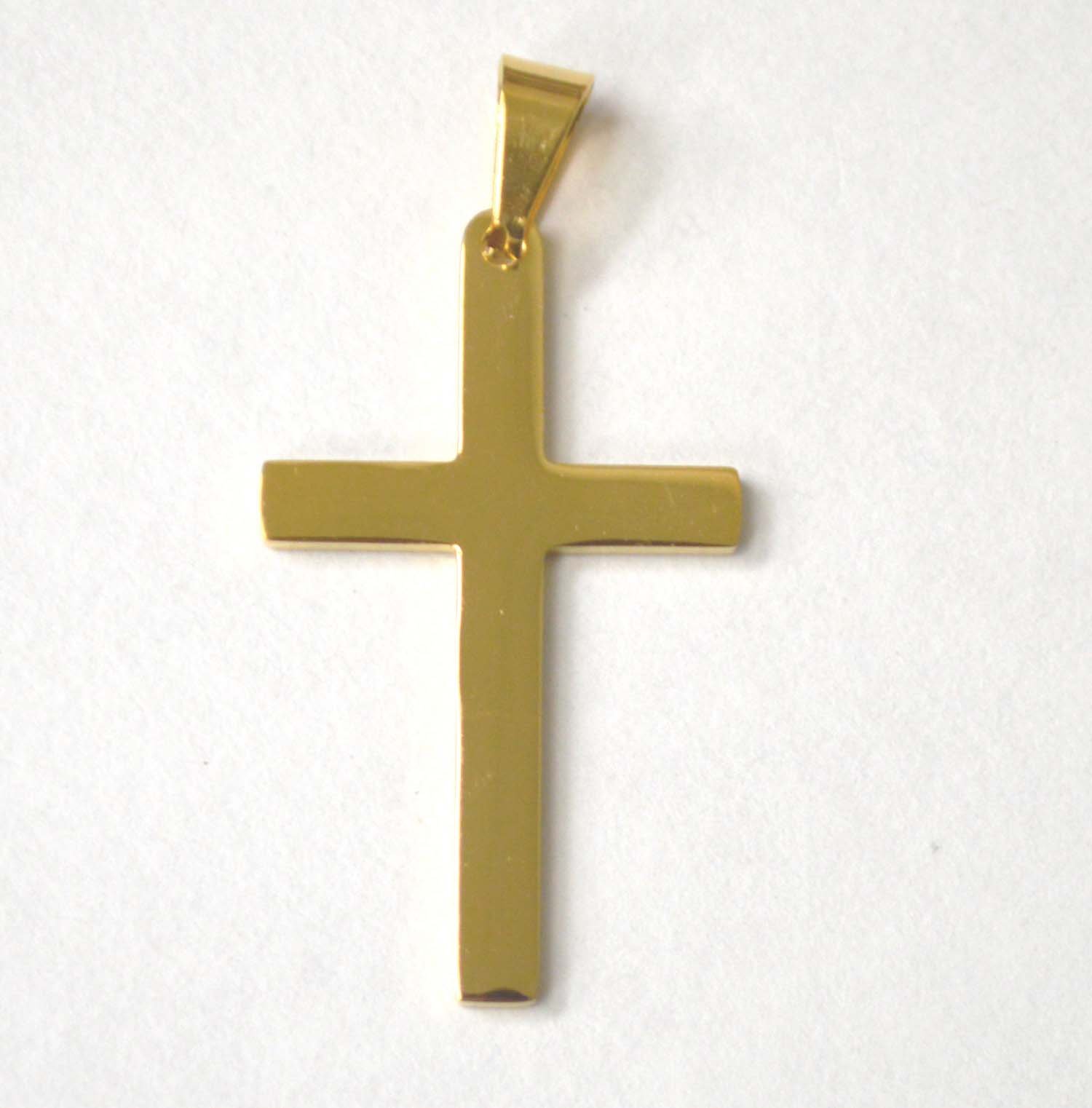 Plain Cross Gold Plated Pendant 86-1004G