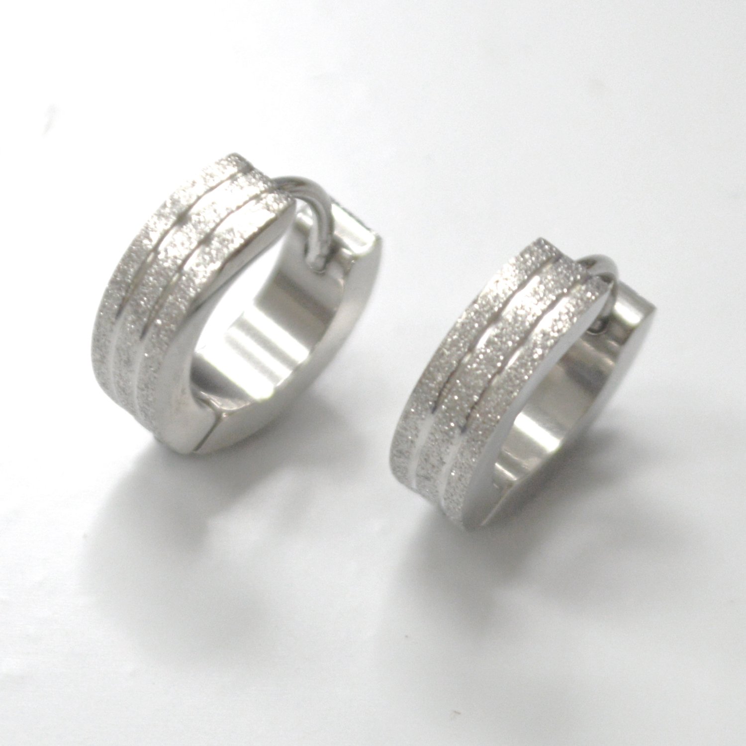 Glitter Stainless Steel Huggies Earring 83-253S