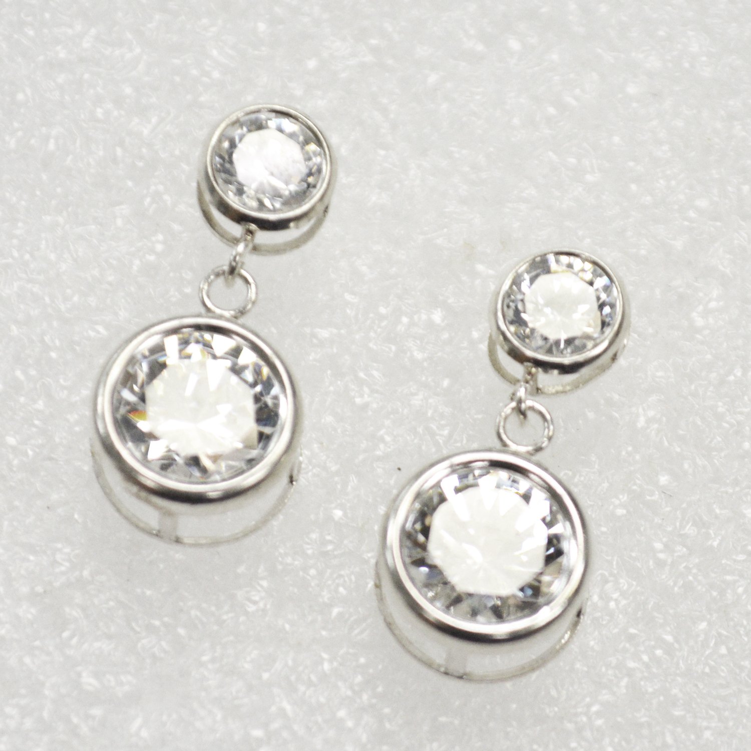 CZ Stone Sterling Silver Earrings 53-3014