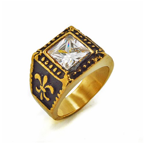 FLEUR DE LIS CLR STONE RING (16mm) 81-607