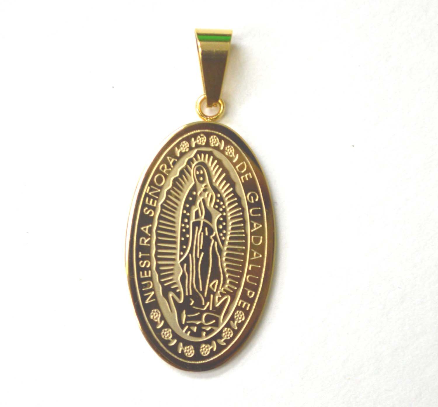 Sn De Guadalupe Gold Plated Medallion 86-1597G-M