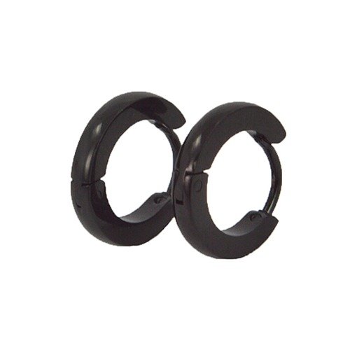 Black Plated Huggies Earrings 83-671B-18
