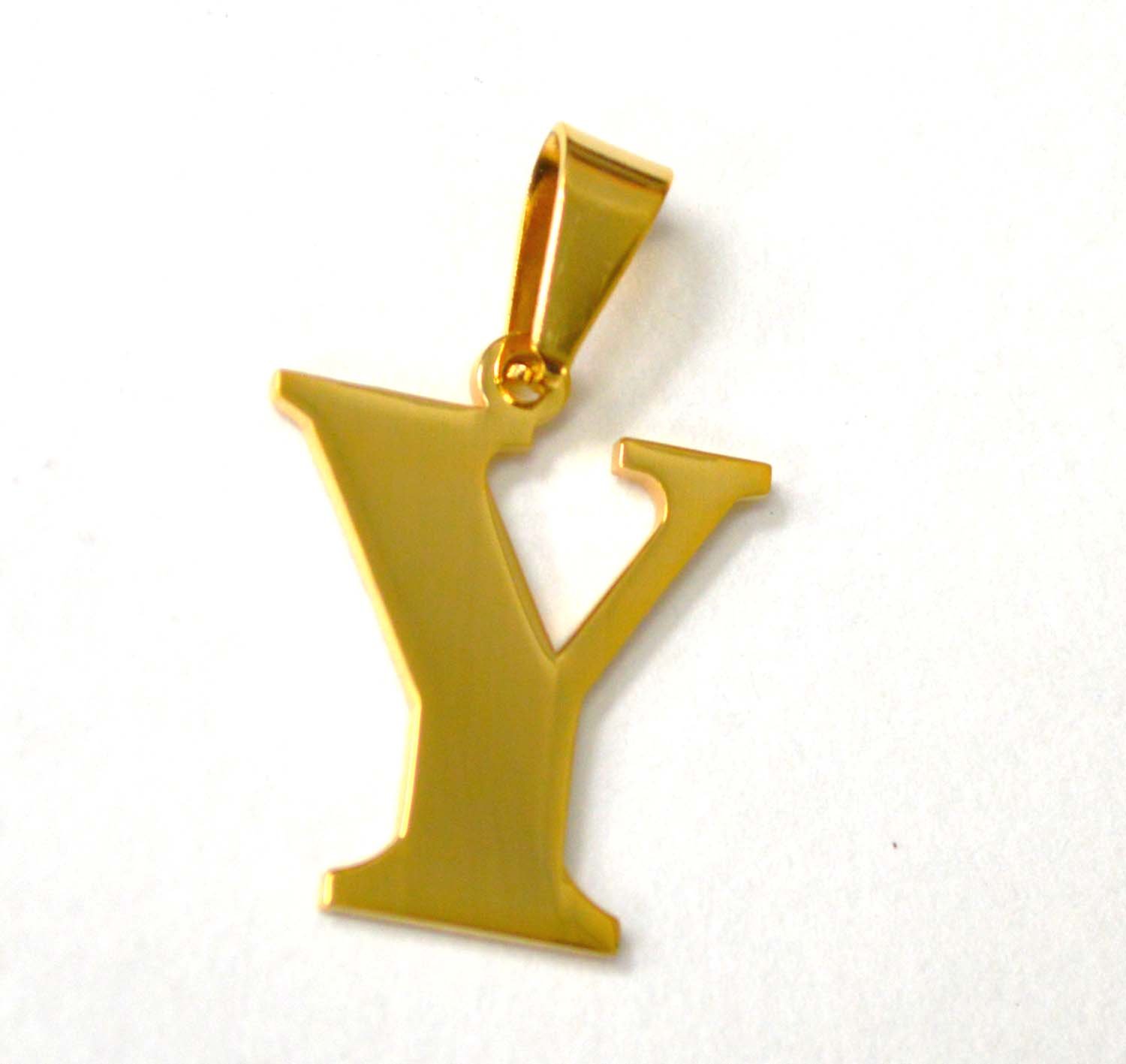 Y Initial Gold IP Plated Pendant 86-278G-Y
