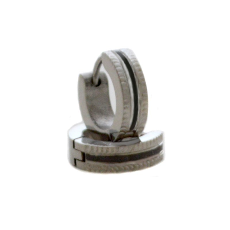 2 TONES HUGGIE EARRINGS 4X14M