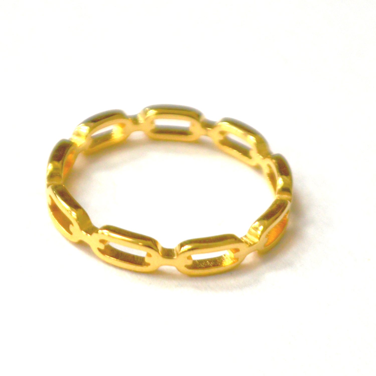 Vintage Chain Link Gold Plated Ring 81-1704G