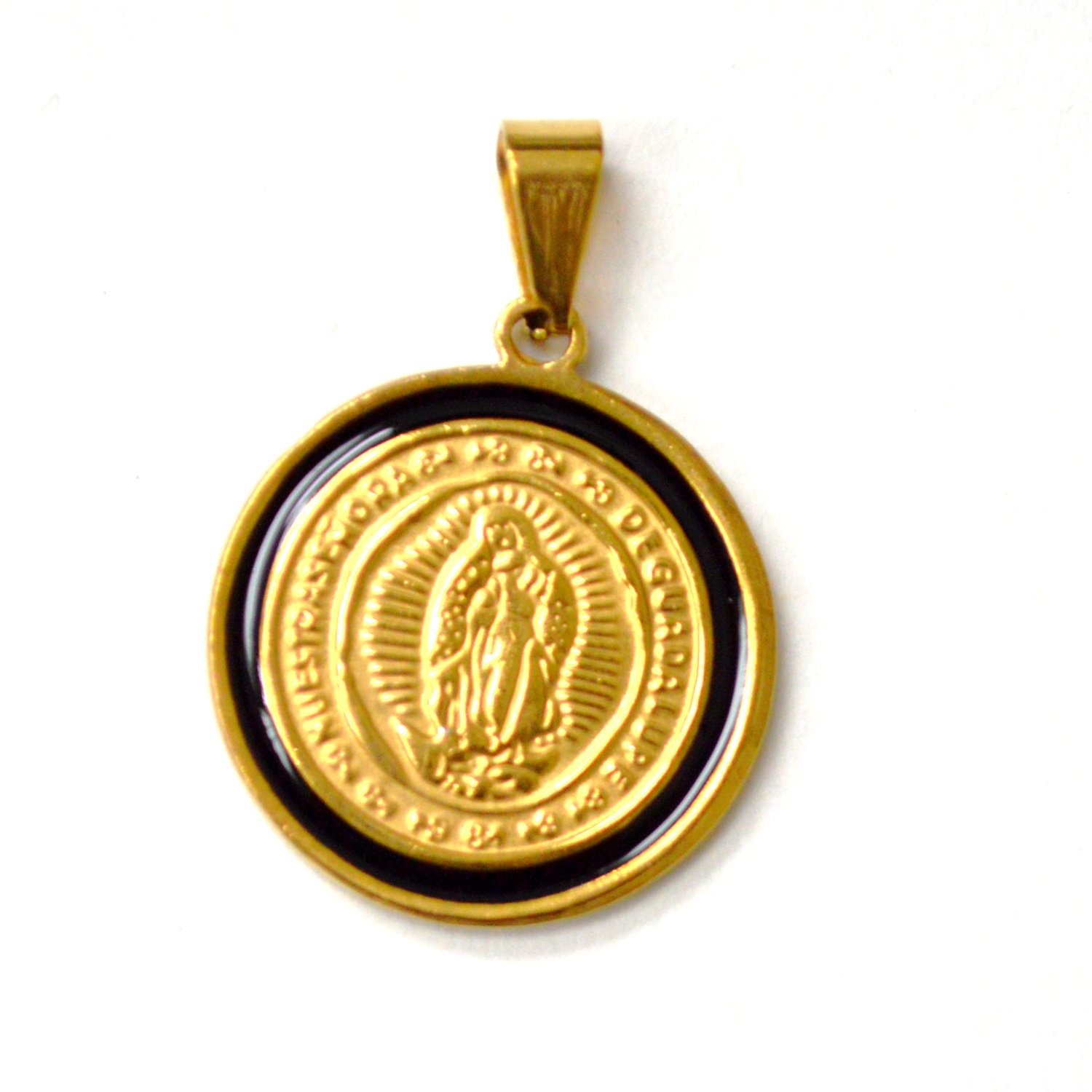 Sn De Guadalupe Gold IP Plated Pendant 86-3024G
