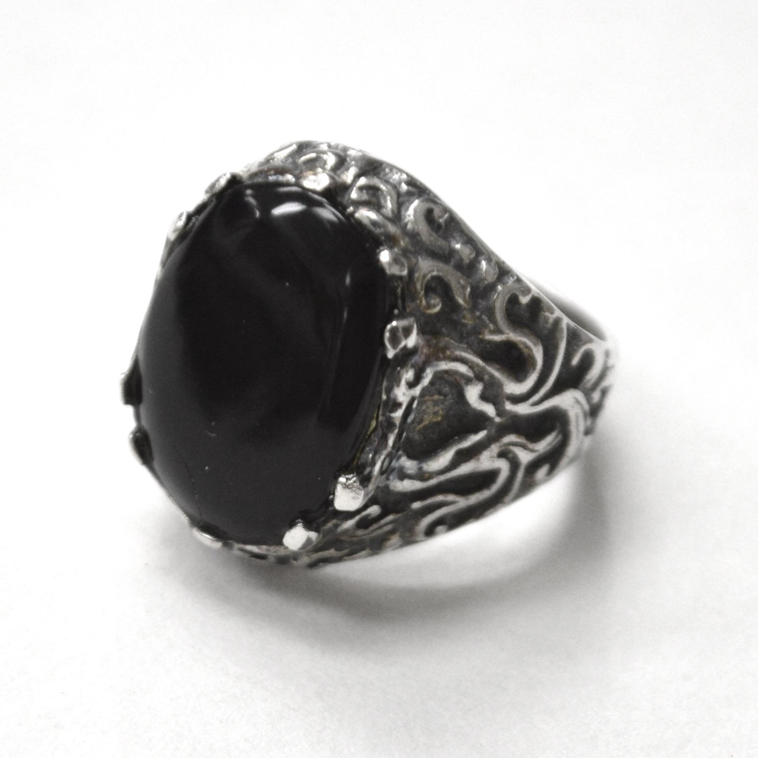 Black Onyx Sterling Silver Ring 51-3051