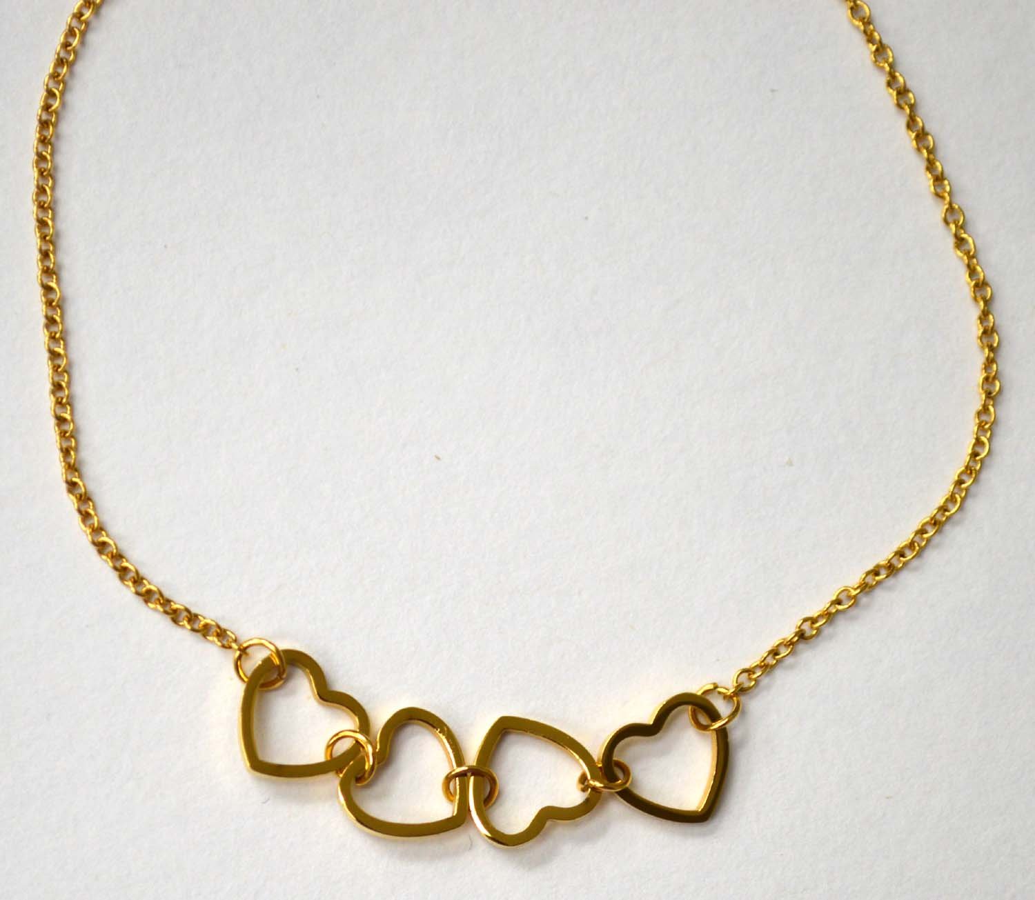 Heart Link Gold IP Plated Anklet 82-210G