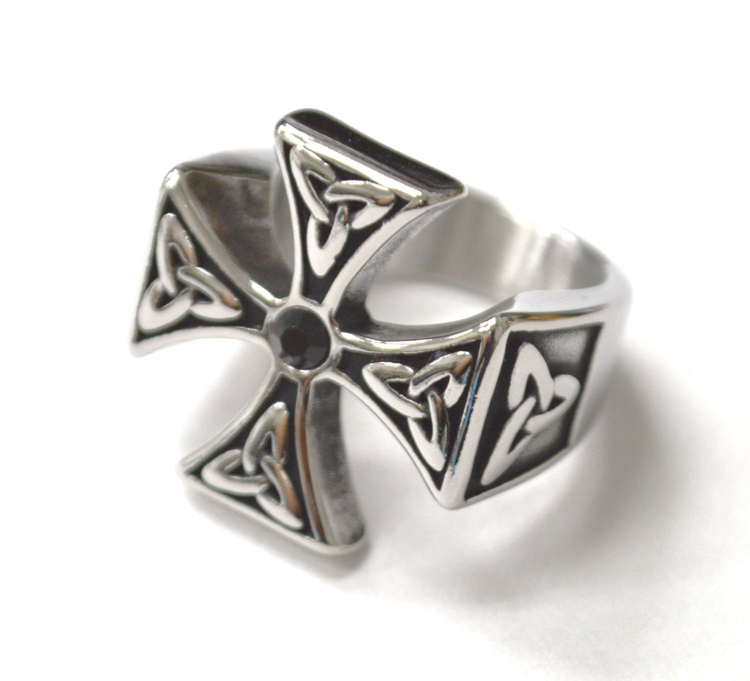 Maltese Cross Stainless Steel Ring 81-795