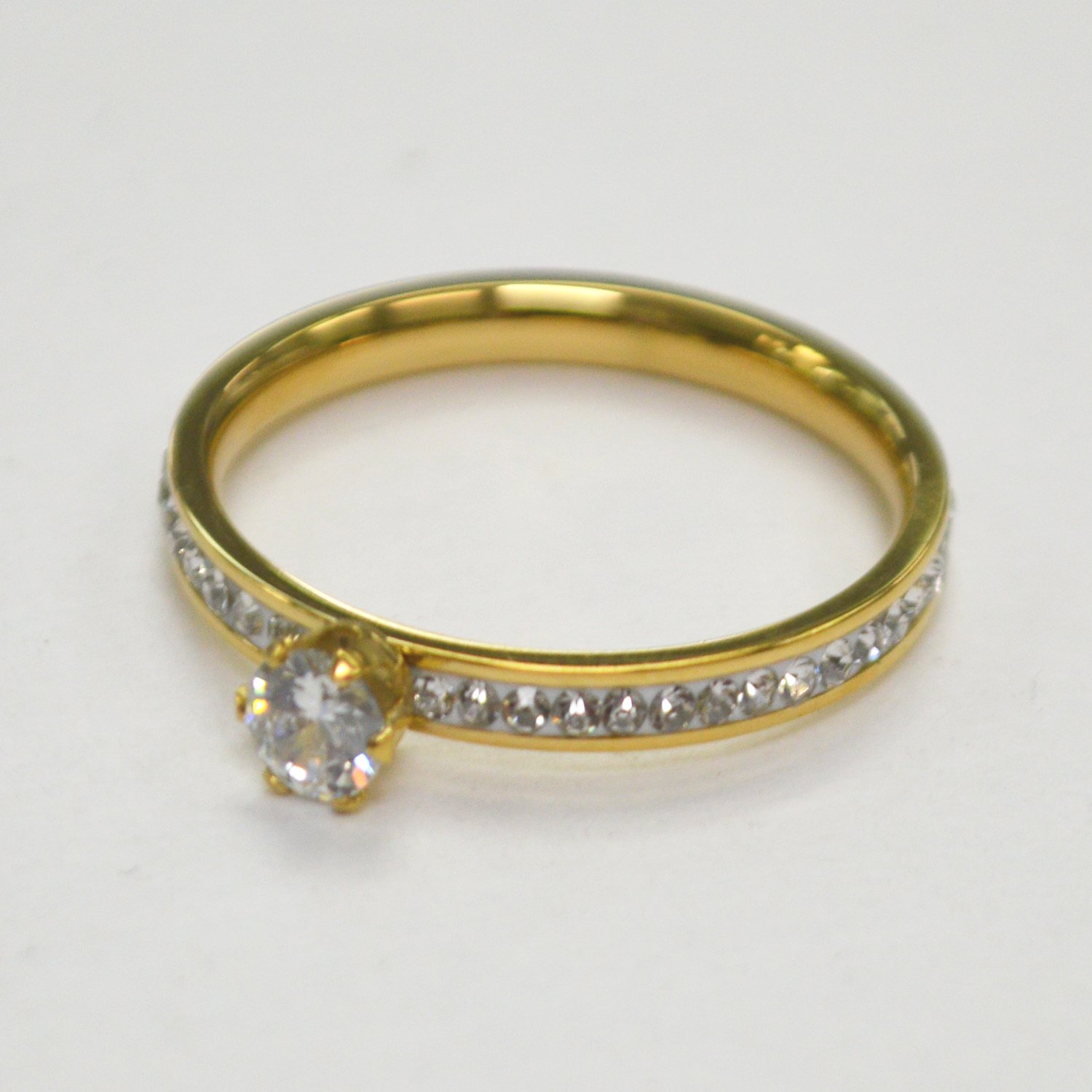 Gold IP PLated Stone Ring  81-1389G