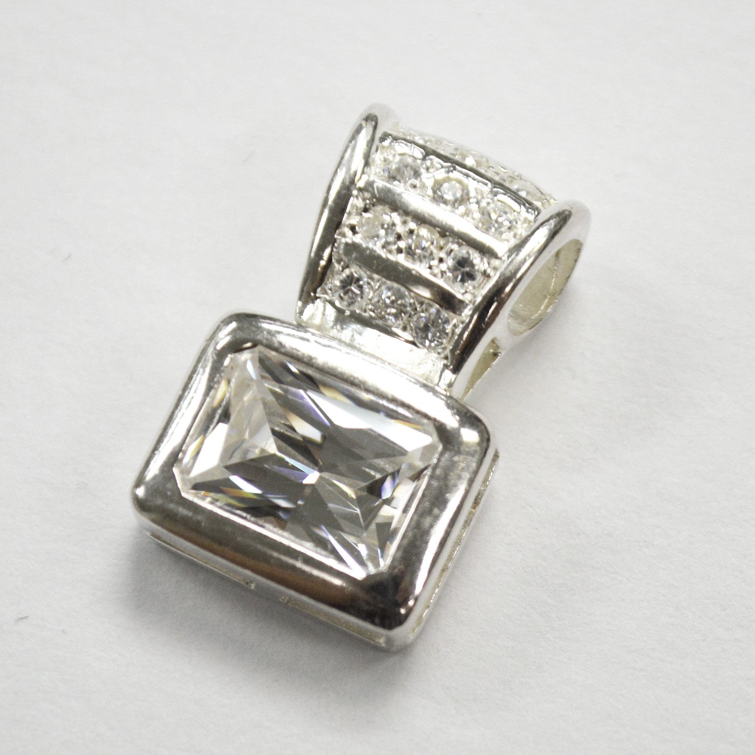 CZ Stone Pendant Sterling Silver 562043