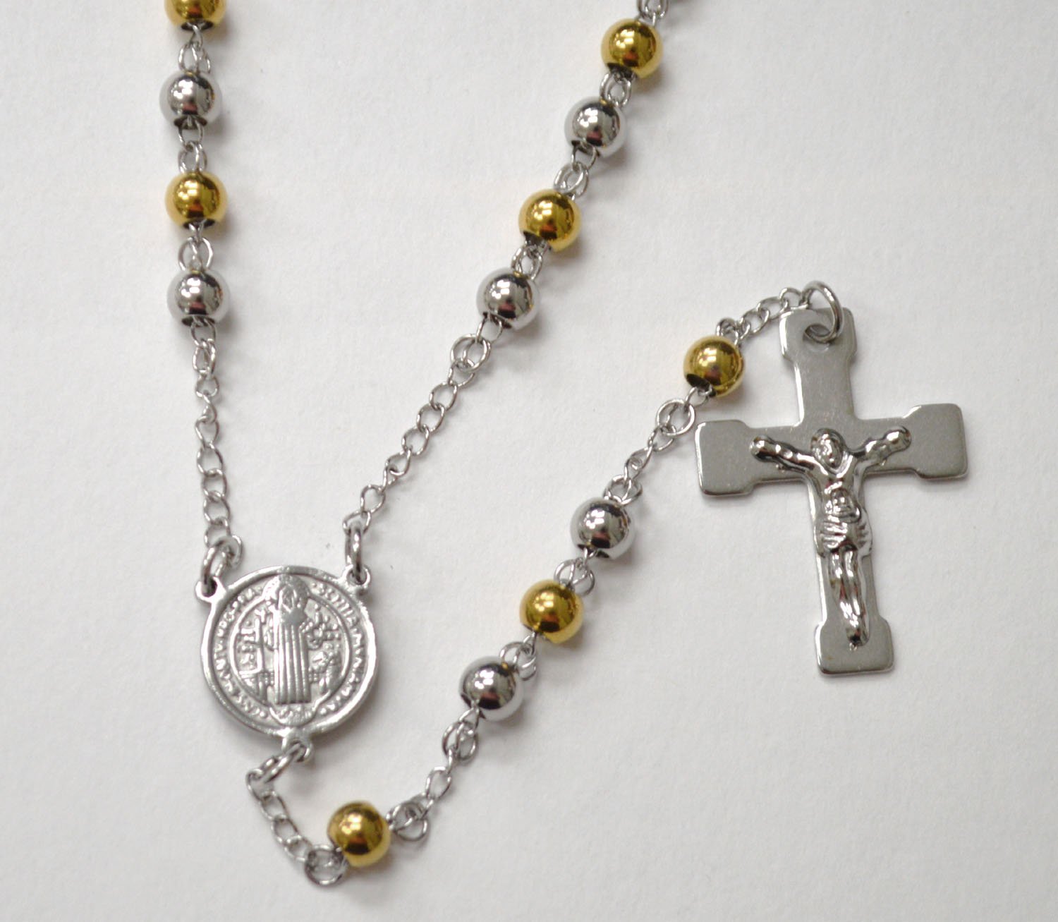 6mm 2 Tone Gold Plated Rosary 87-34-2T-6
