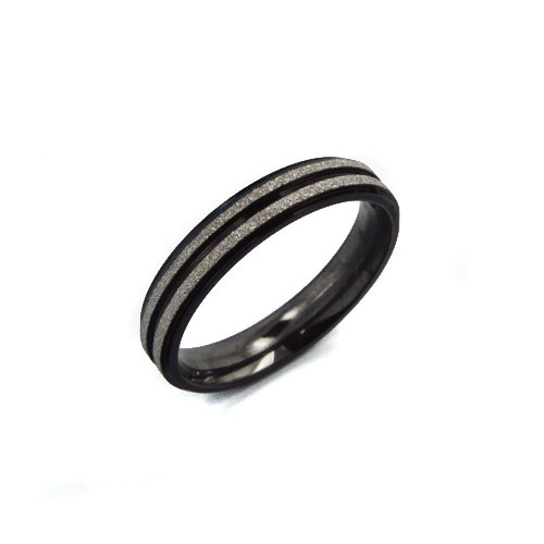 DOUBLE ROW SAND FINISH BLACK RING (4mm) 81-776