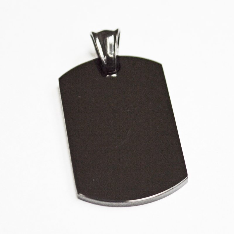 Black Plated Dog Tag Pendant 86-544B