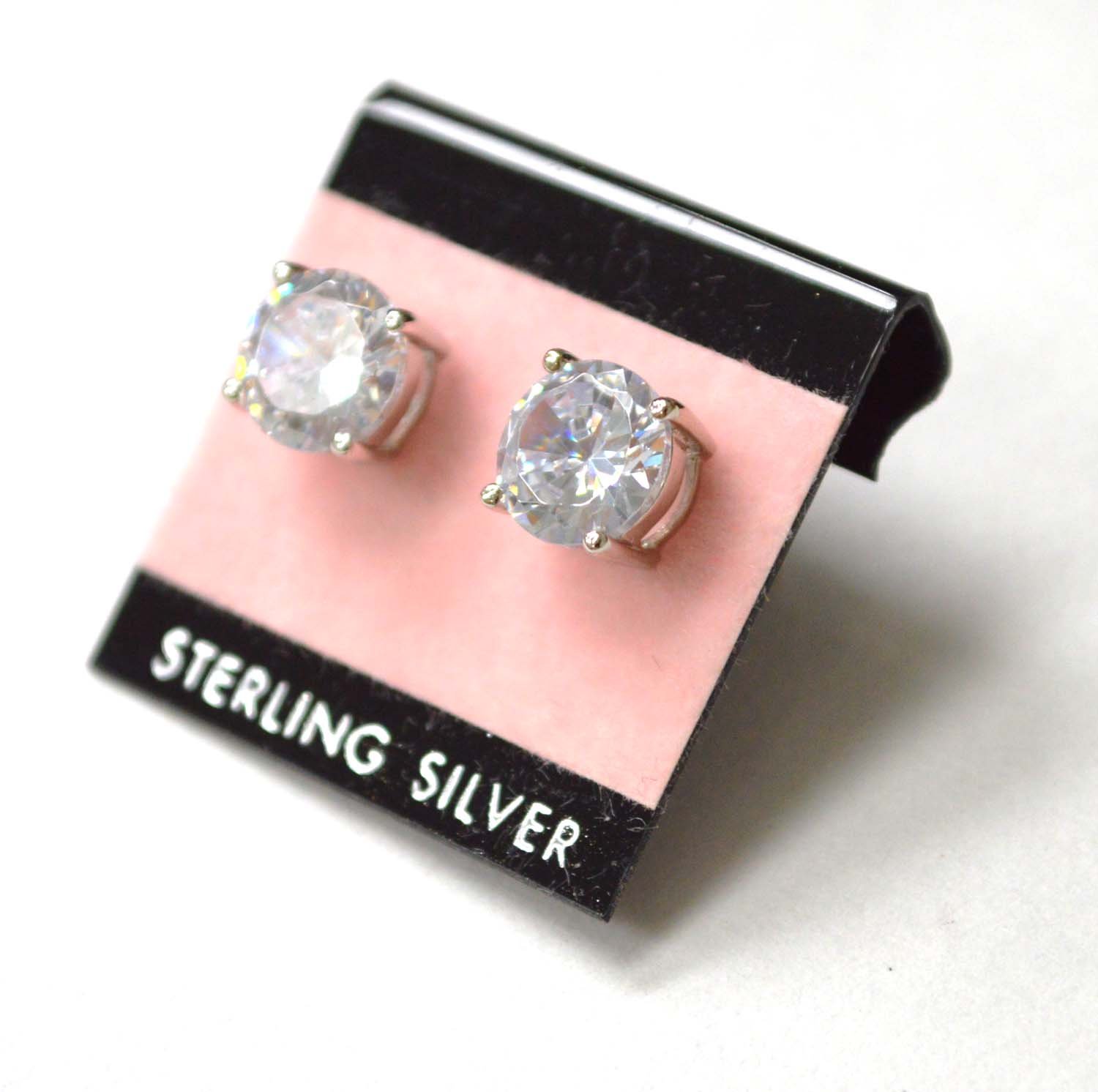 Round CZ Stud Casting Earrings 53-026