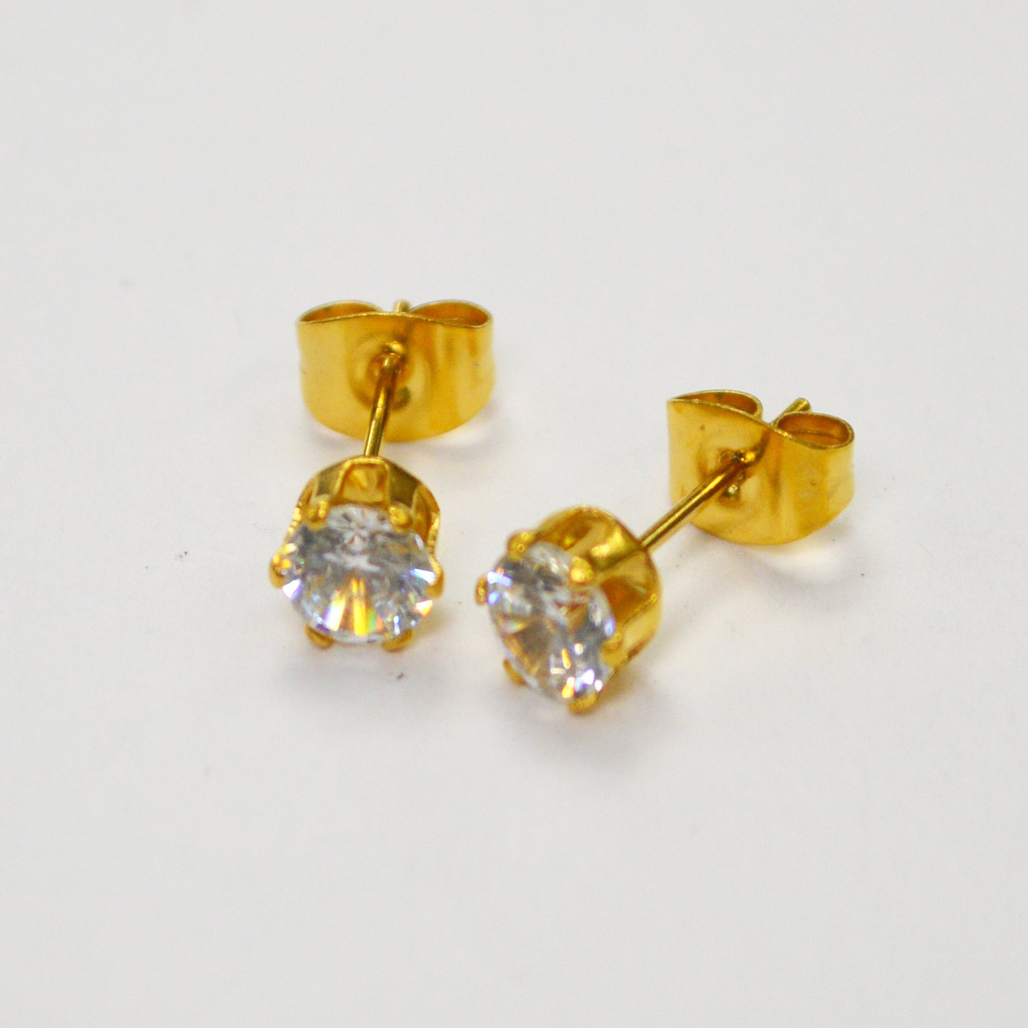 5mm Ro Gold Plated CZ Earrings  83-103G-5 (10 Prs)