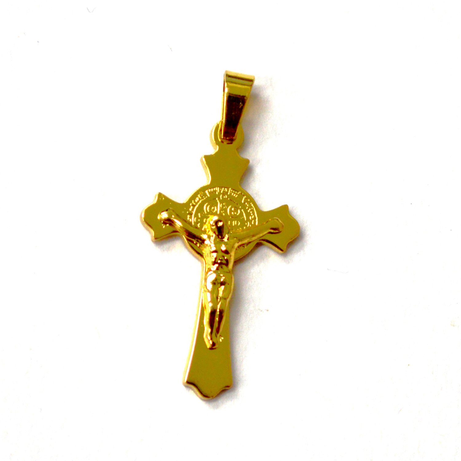 Crucifix San Beneto Gold IP Plated Pendant 86-3119G