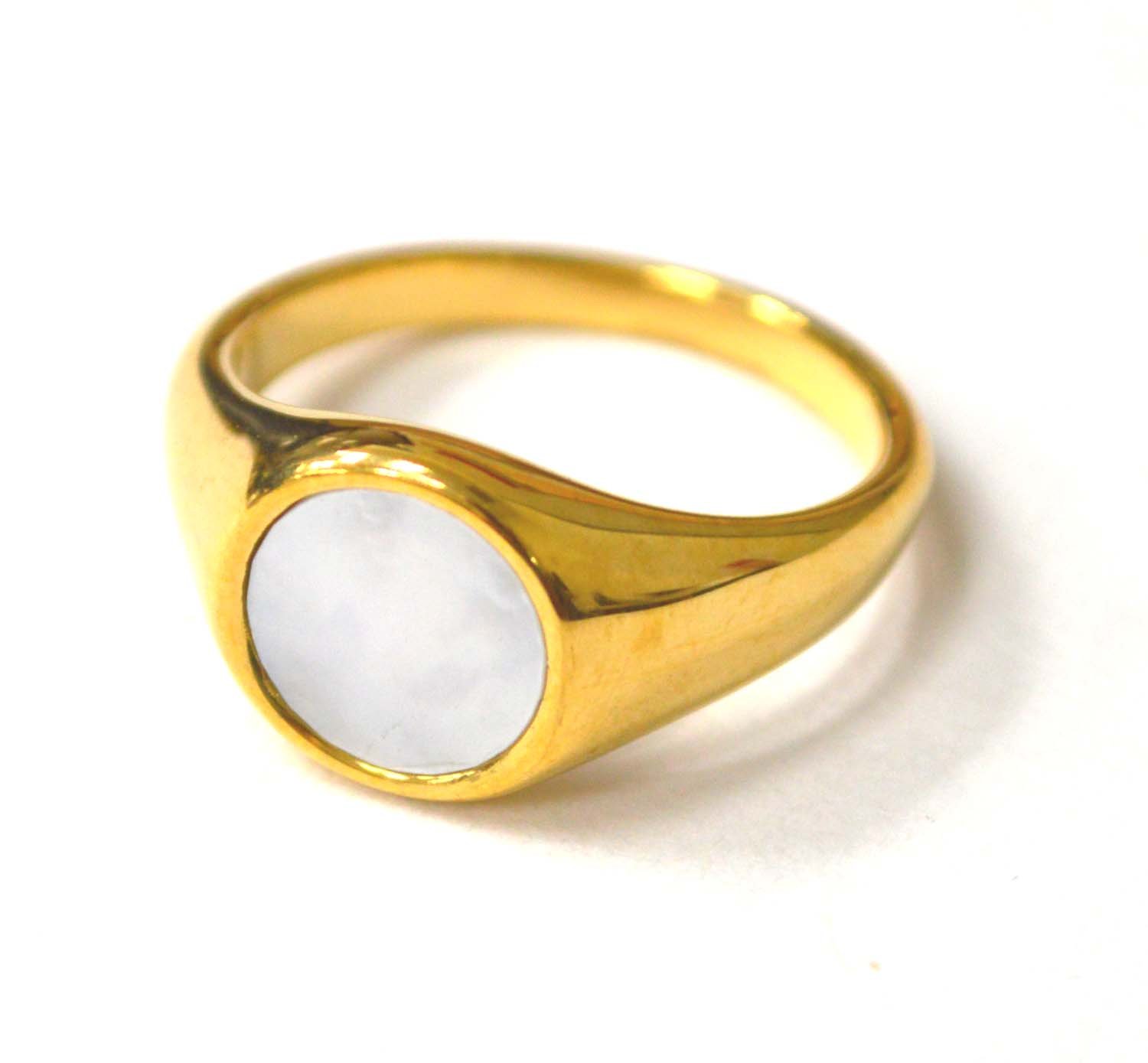 Mother of Pearl Gold Plated Ring 81-1559G