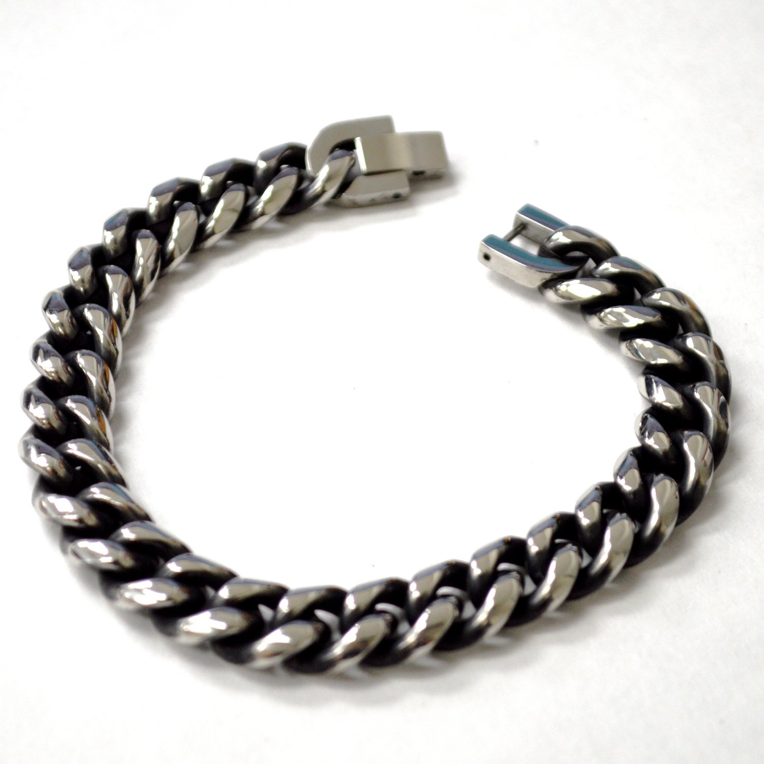 10mm Cuban Oxidized Stainless Steel Bracelet 84-1788-Oxi-10