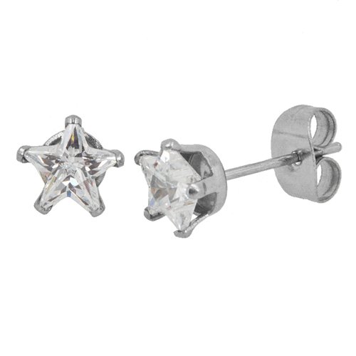 5x5 Star CZ Earrings 83-304-5