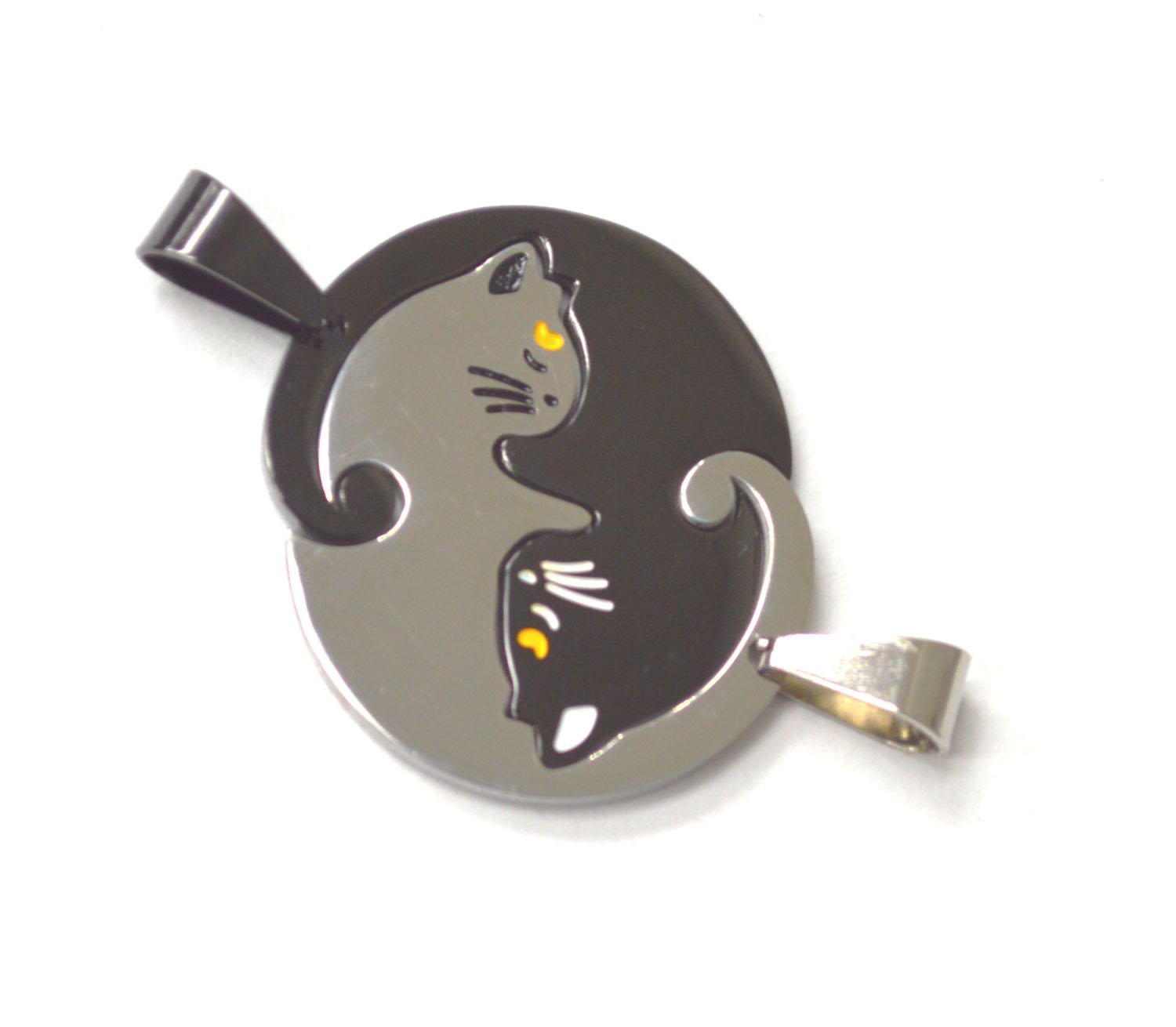 Double Cat Stainless Steel Pendant 86-2838